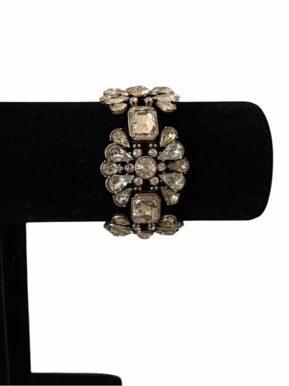 Banana Republic Crystal Rhinestone Bracelet Silver Tone | Statement | Sparkle